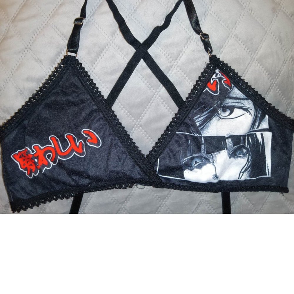 Anime Graphic Crisscross Bralette